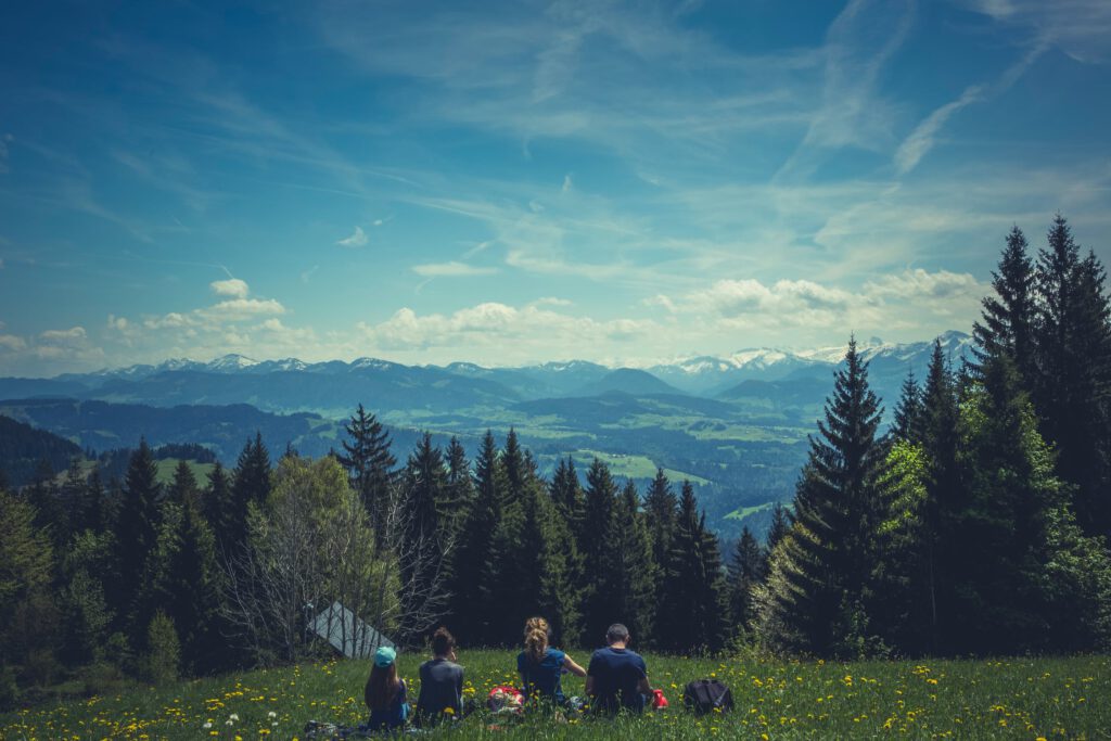 family in nature